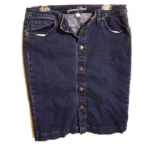 Universal thread, button up denim skirt